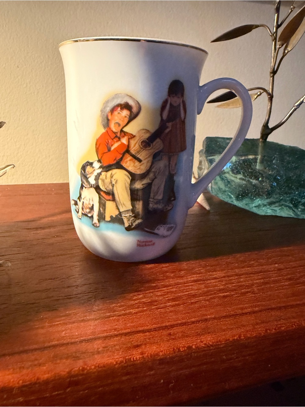 Norman Rockwell White Ceramic Mug with 'Sour Note' Marking